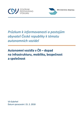 Autonomní vozidla v ČR – dopad na infrastrukturu, mobilitu, bezpečnost a společnost